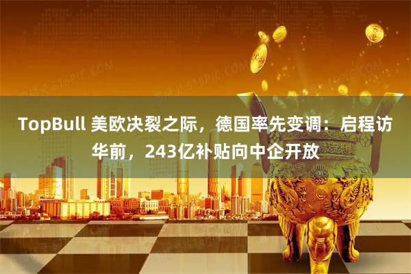 TopBull 美欧决裂之际，德国率先变调：启程访华前，243亿补贴向中企开放